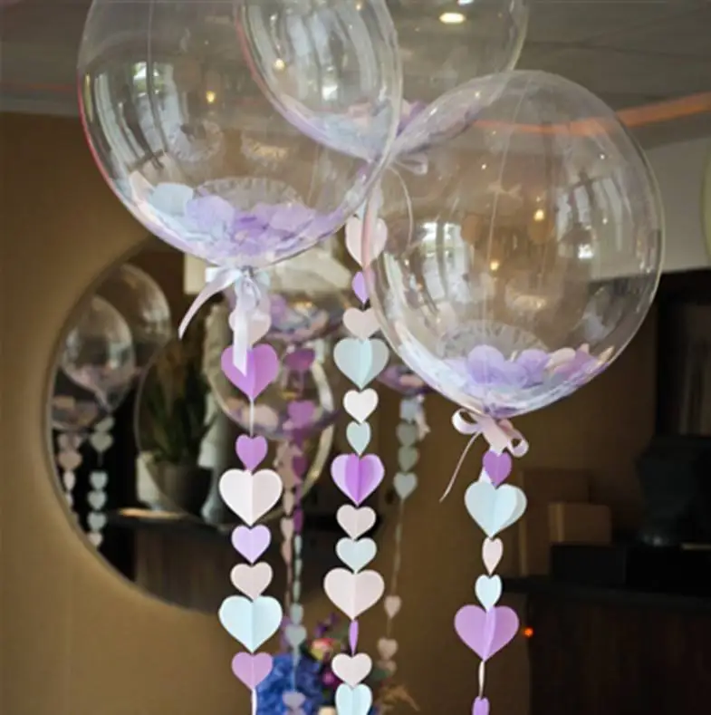 Hot Selling 18/24/36 Inches Pe/Pvc Transparent Bobo Balloon Clear Round Bobo Plastic Bubble Balloon for Party Decor