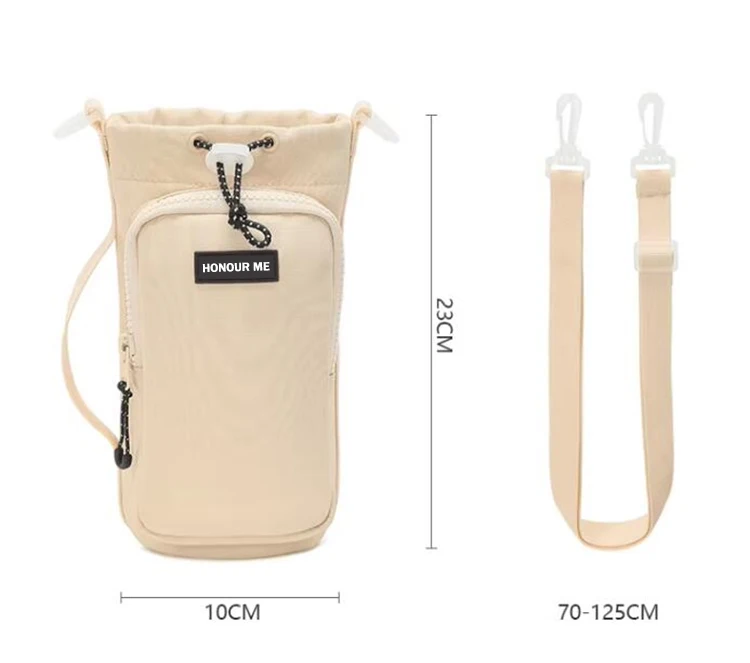 Custom 30 40 OZ Cup Tumbler Holder Bag ID Pocket For Card Phone Crossbody Shoulder Water Bottle Carrier with Adjustable Strap