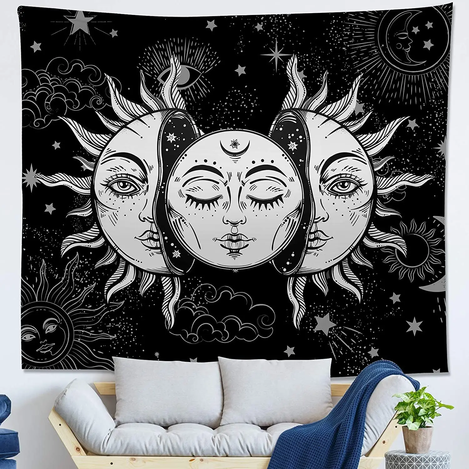 Wholesale Custom Printed Tapestry Abstract Bohemian Mandala Psychedelic Mushroom Quality Wall Hanging Living Room Tapestry