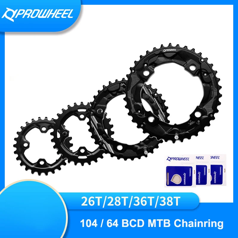 PROWHEEL 26T-38T Mountain bike split lock High strength Teeth Durable aluminum/steel Bicycle Chain wheel