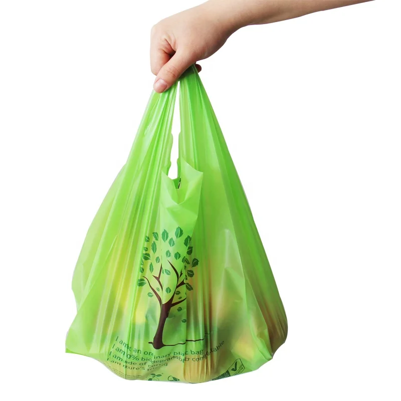 China Manufacturer Biodegradable PE + EPI Plastic Green Bags With Cheap Price With Customized logo