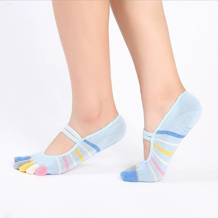 Four Seasons Anti Slip Colorful Women High Quality Cotton Knit Half Toe Invisible Socks Yoga