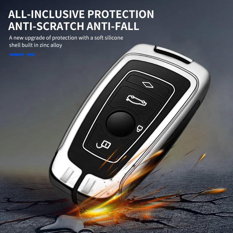 Metal Car Key Cover Zinc alloy Car Key Shell Case For BMW X3 X5 X6 F30 F34 F10 F20 G20 G30 G01 G02 G05 F15 F16 1 3 5 7 Series