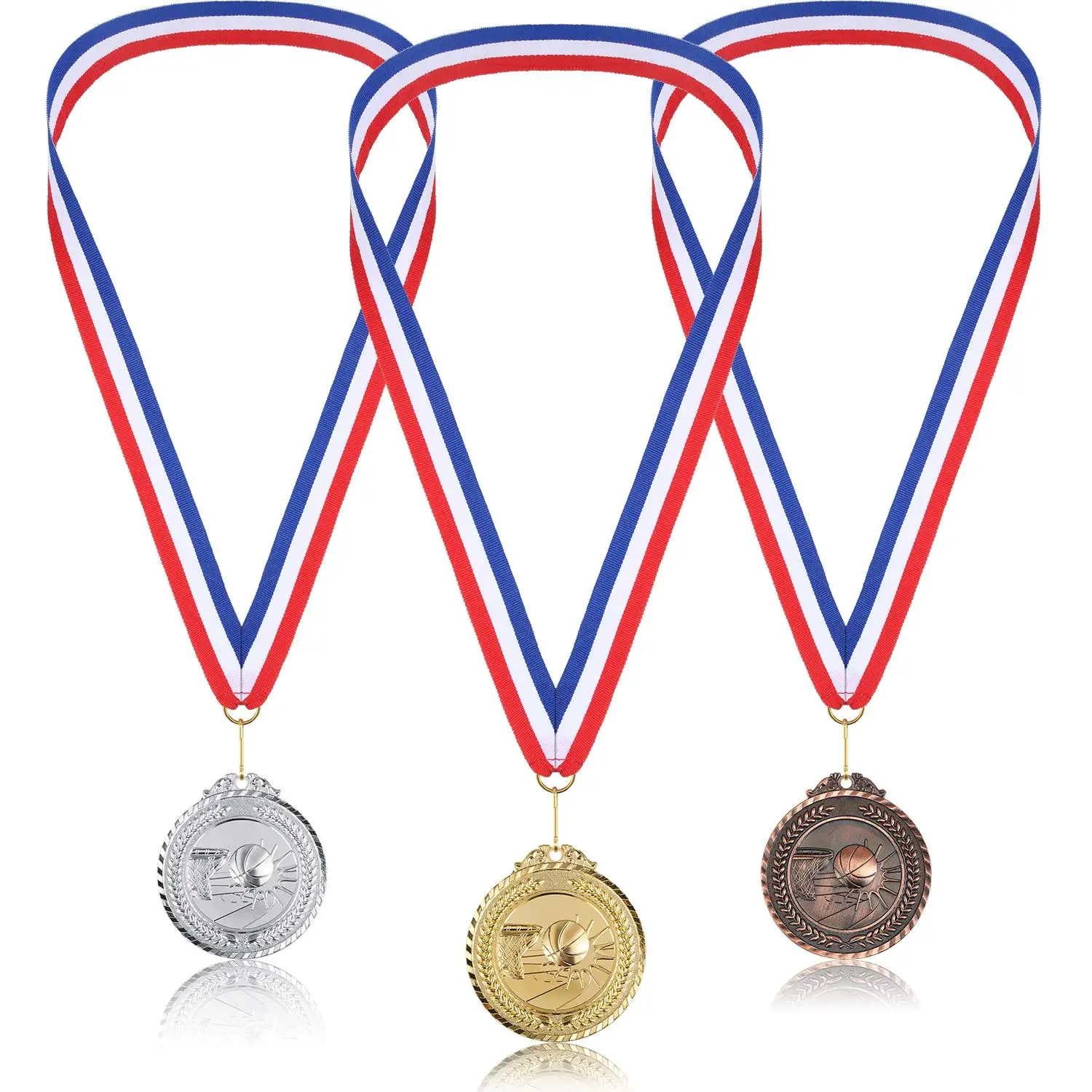 RTS Wholesale Medals Cheap Medal Sport Zinc Alloy Metal Medals With Polyester Lanyard For Souvenir Gift