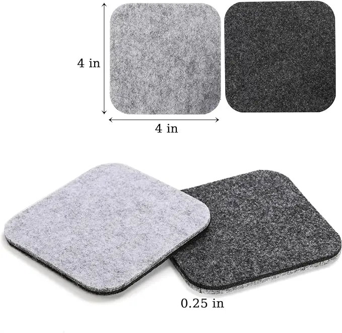 minimalist modern design felt coaster fast shipping grey coaster sets custom 3mm thickness 10cm polyester coasters