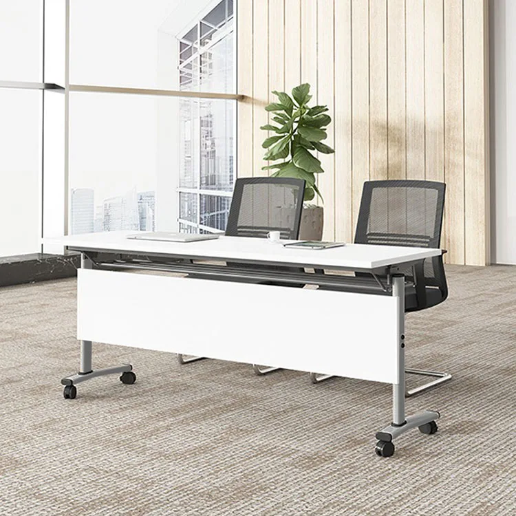 Vekin Folding Conference Table Combination Long Office Desk Movable Computer Desk on Wheels