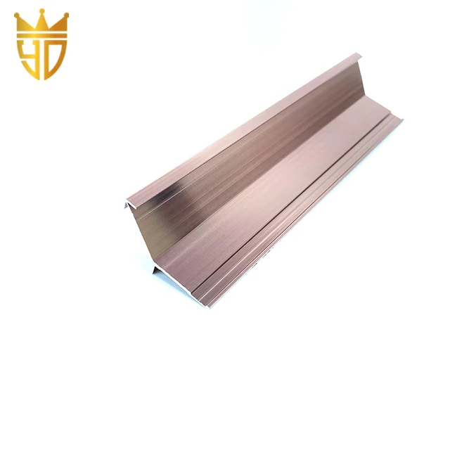 Source Factory Can Customize the Corner Aluminum Profile Metal Decorative Strip Drawing Process Trimming Line Wholesale