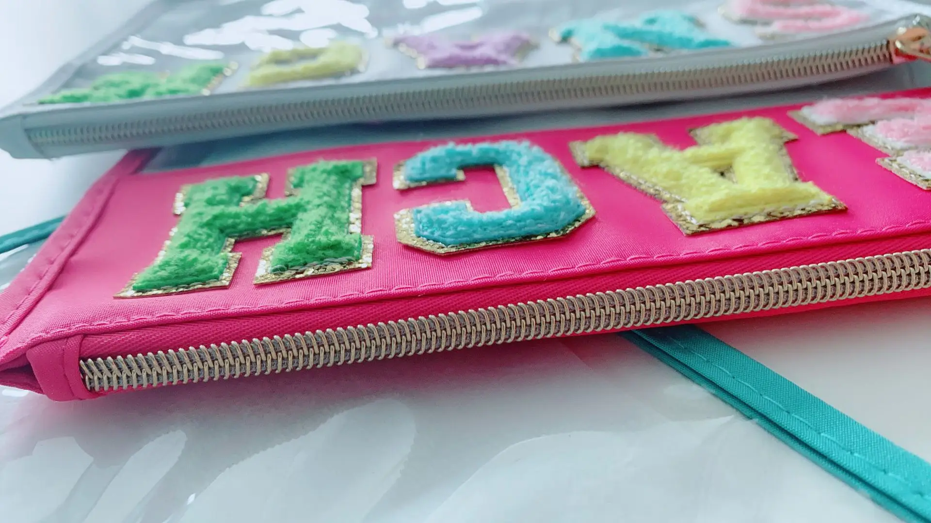 Ready to Ship Snacks Bag Diaper Bag Insert Snacks Pouch Clear Bag with Patches for Summer Gift