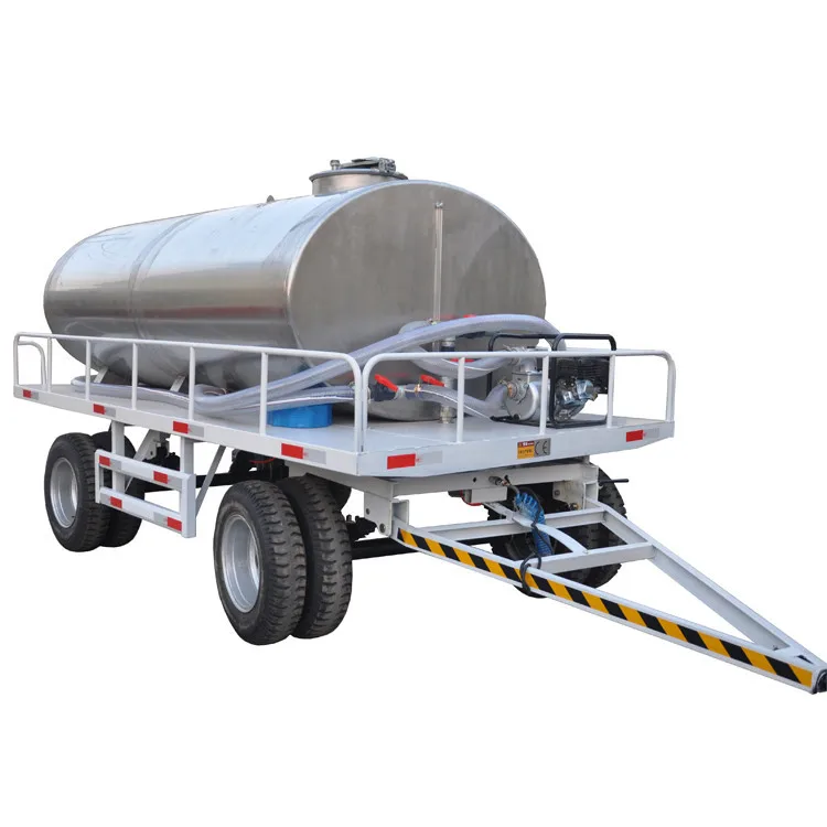 Double Wheel Stainless Steel Material Water Tanker Trailer Bowser