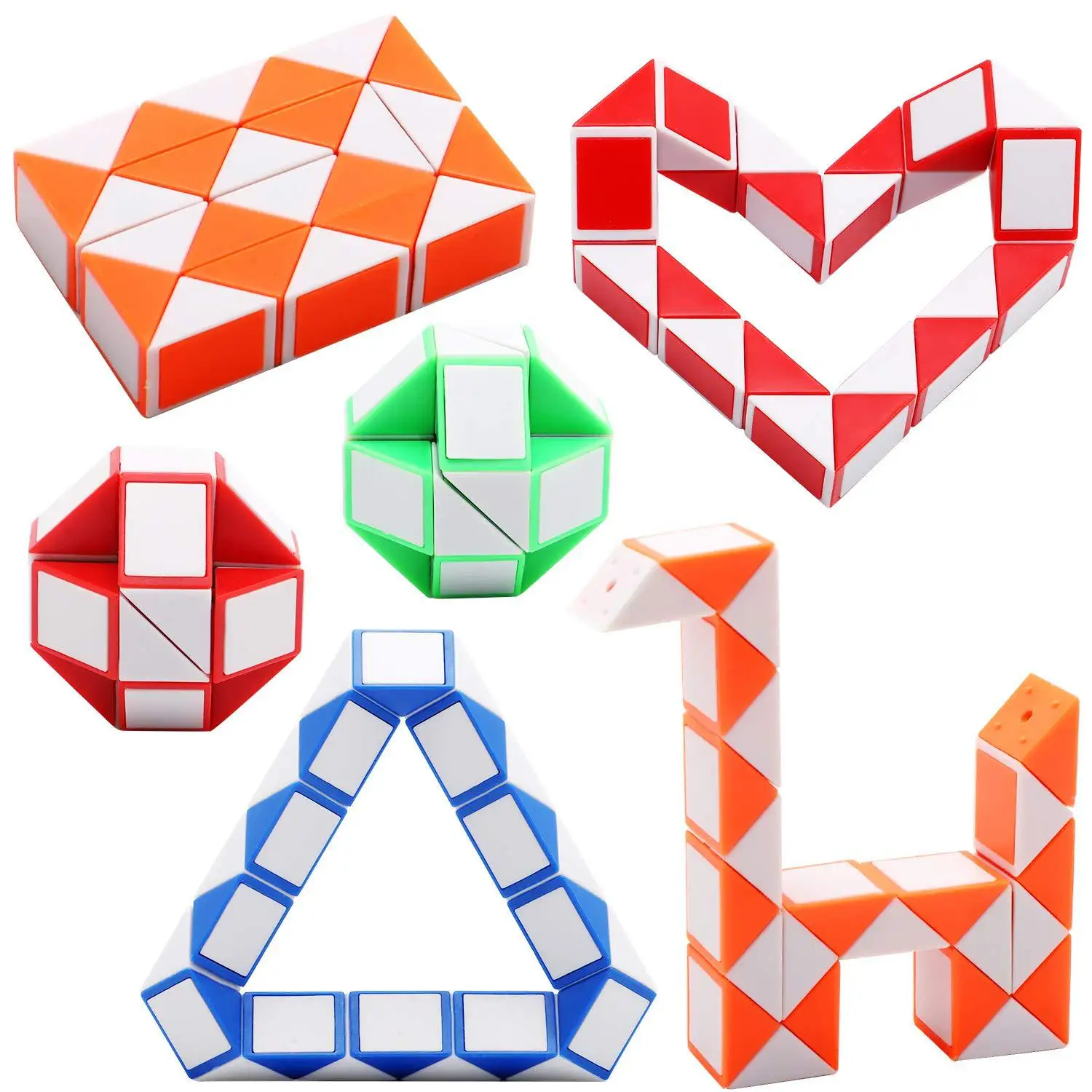 24 Sections 3d Intelligent Folding Plastic Highly Bent Snake Ruler Magic Puzzle Cube