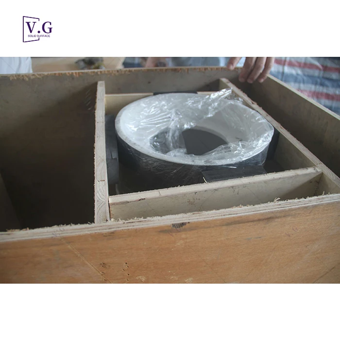 hand made high quality black solid surface cup shape hotel bathroom art wash sink basins