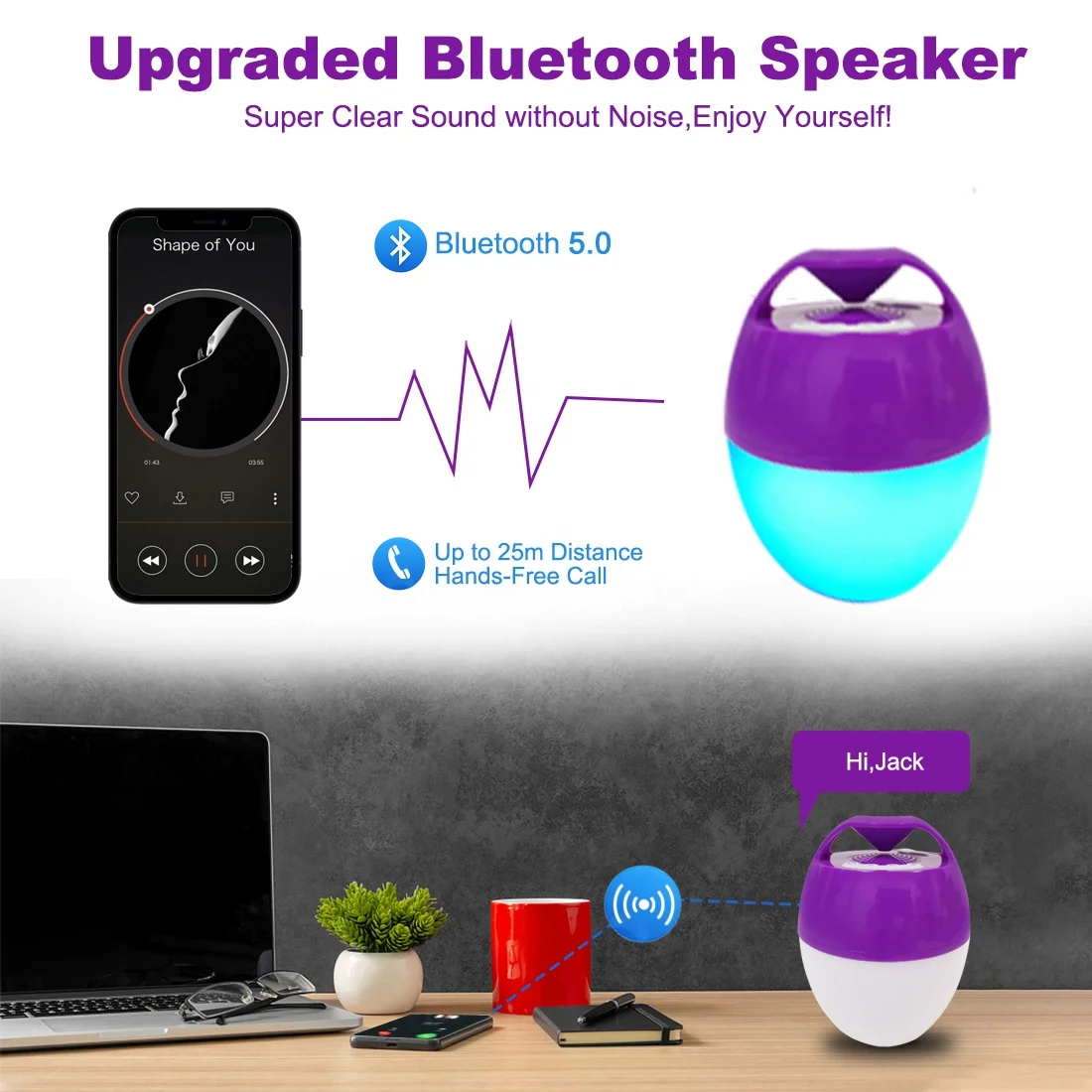 Cootway 2024 NEW Arrivals IP68 Wireless waterproof Portable Speaker with RGB Light TWS Function Wireless Pool Speaker