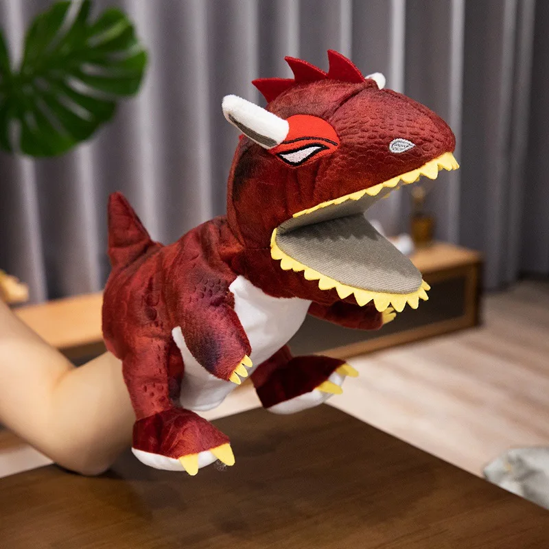 Dinosaur Hand Puppet Dragon Plush Hand Doll Early Education Learning Toys Children Marionetes Puppets Telling Story Game Props