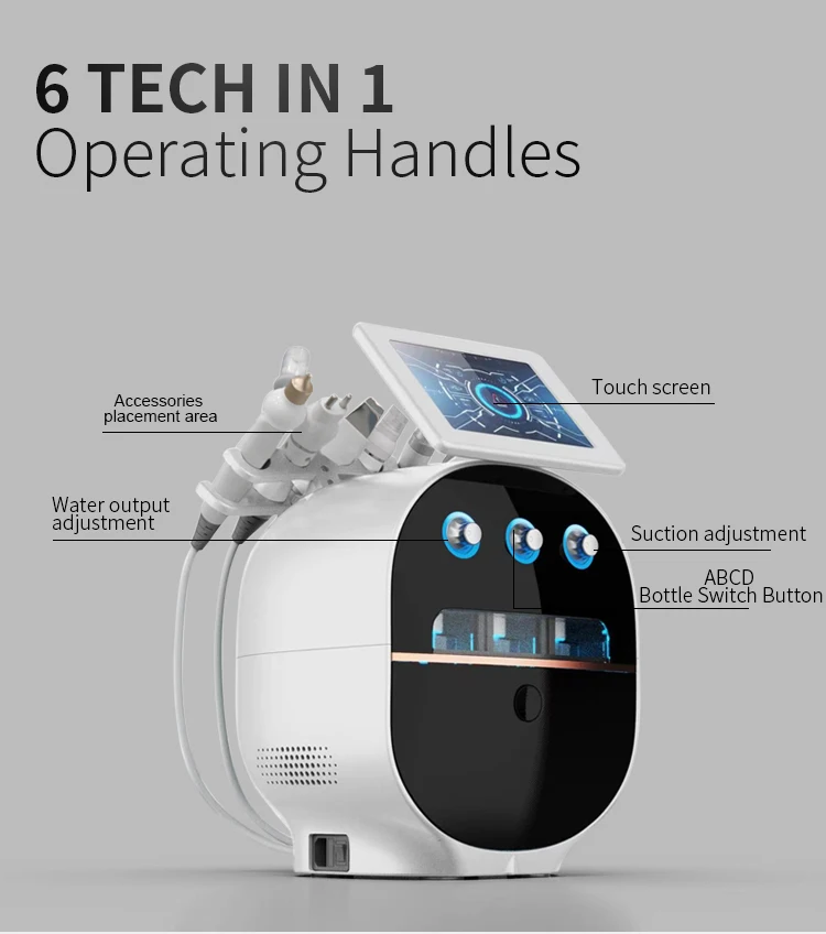 wholesale 6 In 1 H2O2 Water Oxygen Jet Peel Hydra Beauty skin Cleansing Hydra Dermabrasion Machine Water Aqua Peeling
