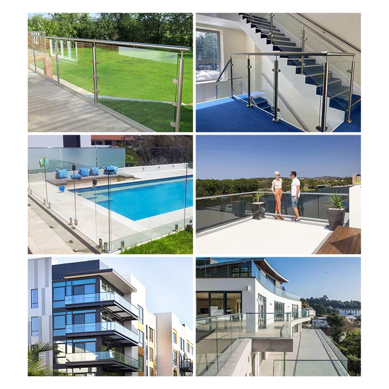 Quality assurance glass balustrade simple structure high safety anti-rusting stainless steel