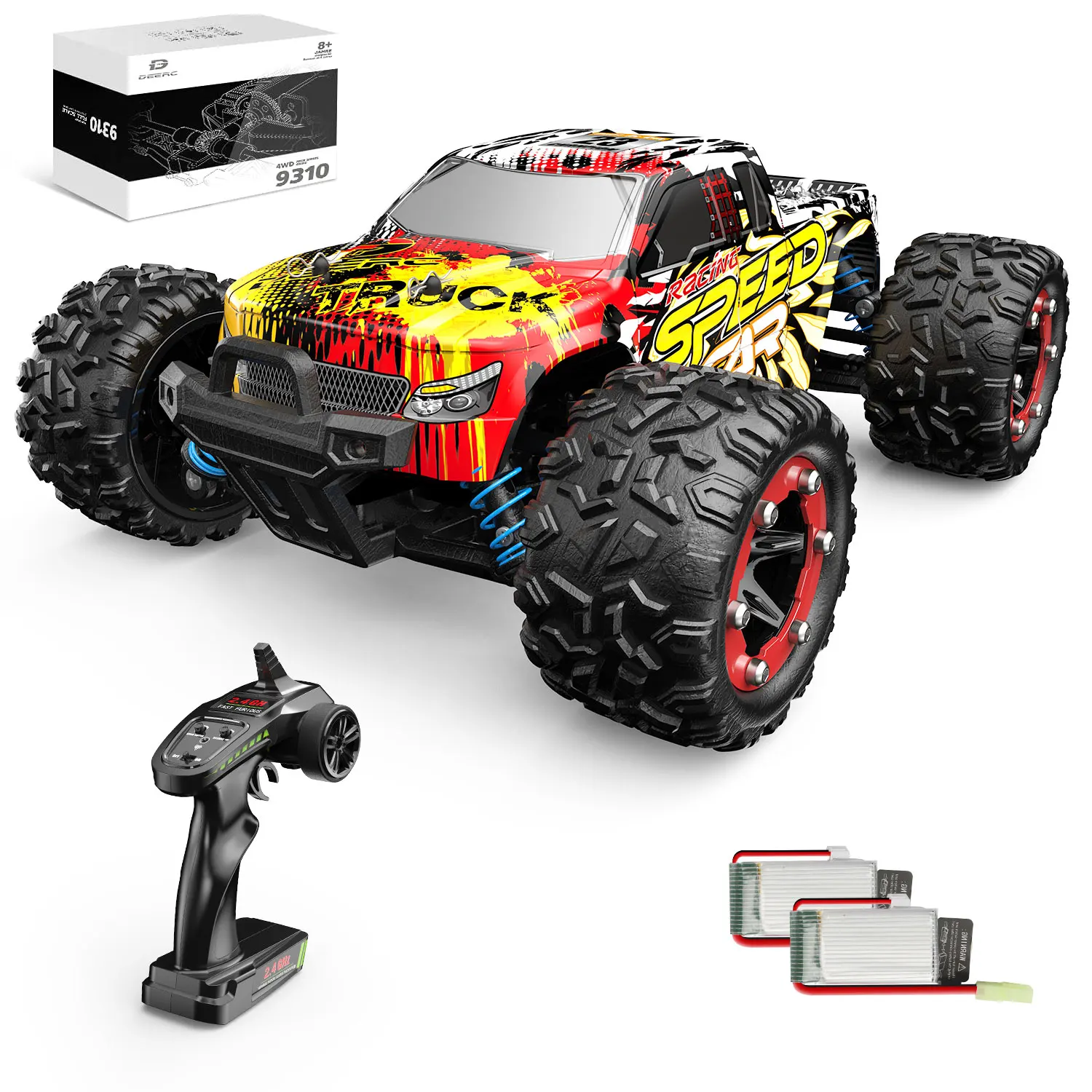 DEERC радиоуправляемые автомобили 9310 30 + миль/ч 1:18 весы 4WD внедорожник Быстрый 2,4 ГГц вездеход игрушечные грузовики подарки высокоскоростной автомобиль с дистанционным управлением