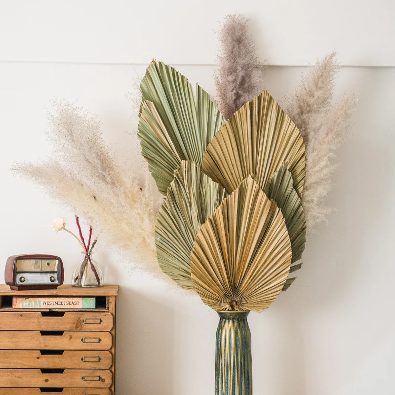 Wild Autumn Ins popular Home Decoration Real Natural Dried Flower Natural Palm Leaves For wedding decoration