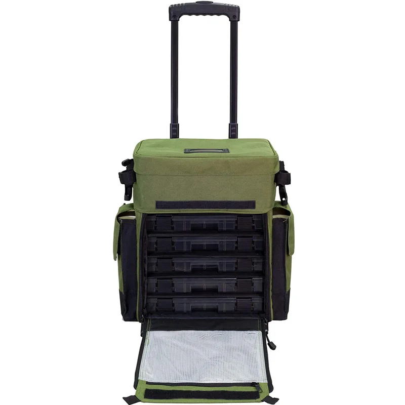 Rolling Fishing Tackle Bags Large Fishing Gifts for Men Waterproof Fishing Organizer Pack