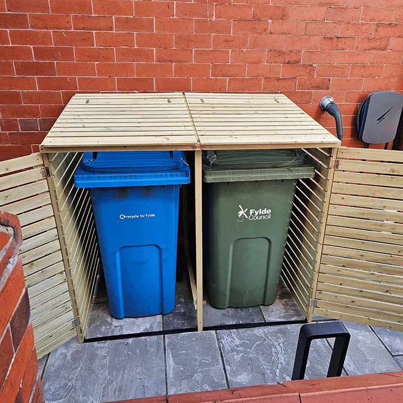 Garden furniture set home garden product duct shed garbage can box storage bin with wood lid