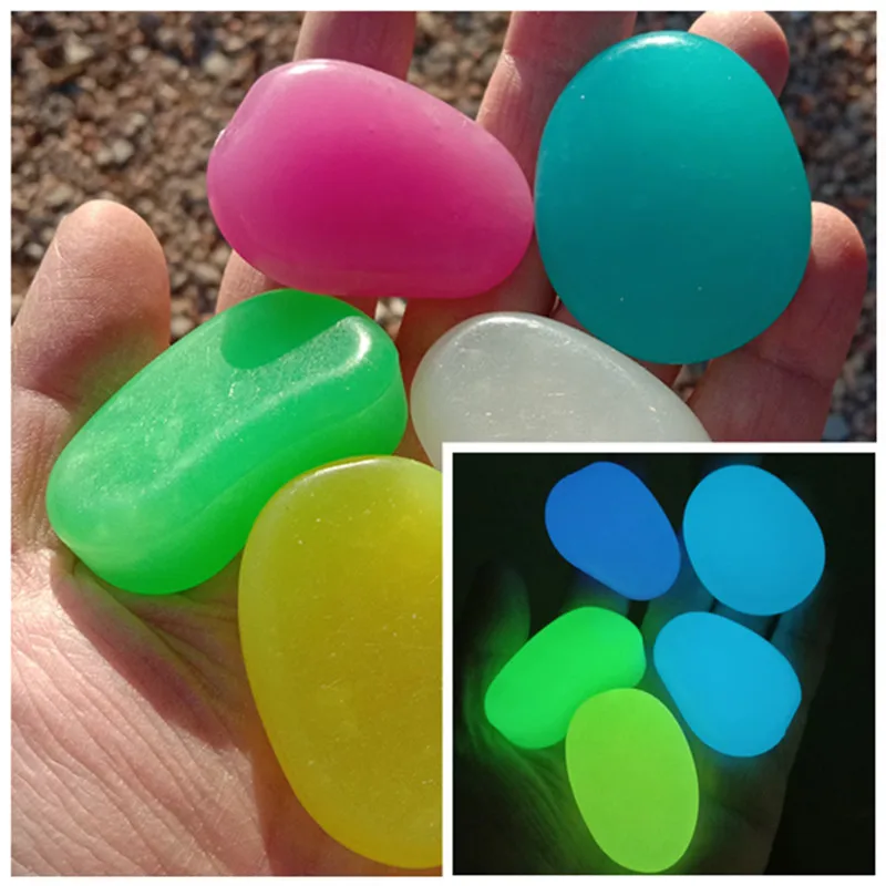Wholesale Glow in The Dark Stones Glowing Rocks Luminous Pebbles for Outdoor Decor,Garden Yard