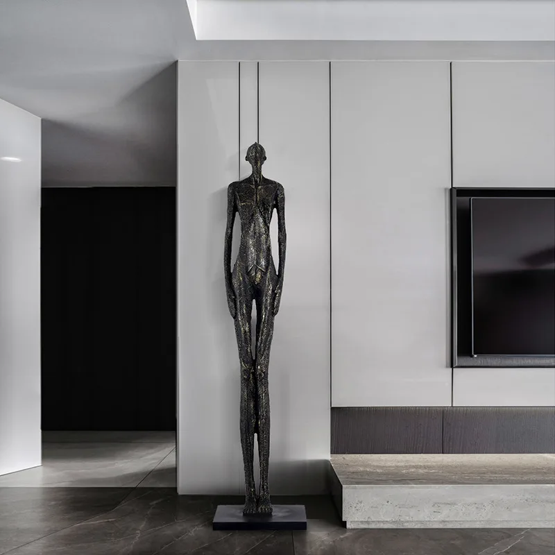 Nordic Fashion Looking Up to the Sky Man The wall Black Decorative Human Cool Man Sculpture