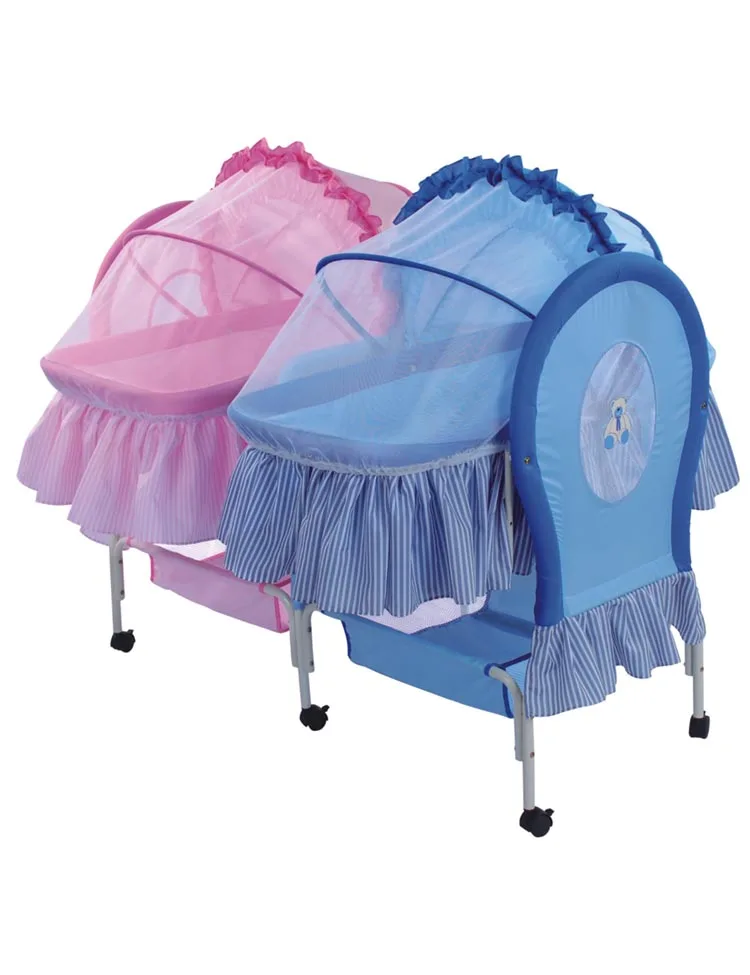 2019 new design small size twins baby swing cot bed baby net bed