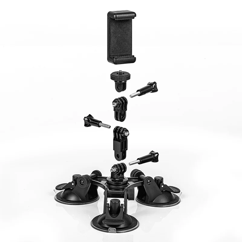 STARTRC Three-arm Triple Vacuum Suction Cup Camera Holder Mount for DJI Osmo Pocket 2 Insta360 OneX Action Cameras Accessories