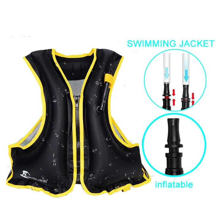 
Black good quality inflatable life jacket 