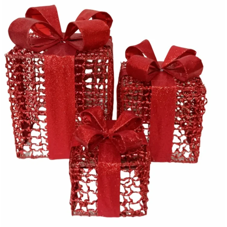 Gift Box Christmas Decor Small Night Light Waterproof Acrylic Material Battery Lighting Pure Handmade Crafts