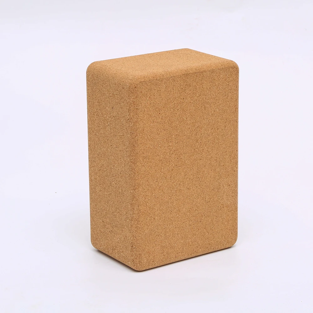 Natural Cork Yoga Block Pilates Bricks High Density EVA Foam Exercise Fitness Quality Customized Logo Packing Pcs