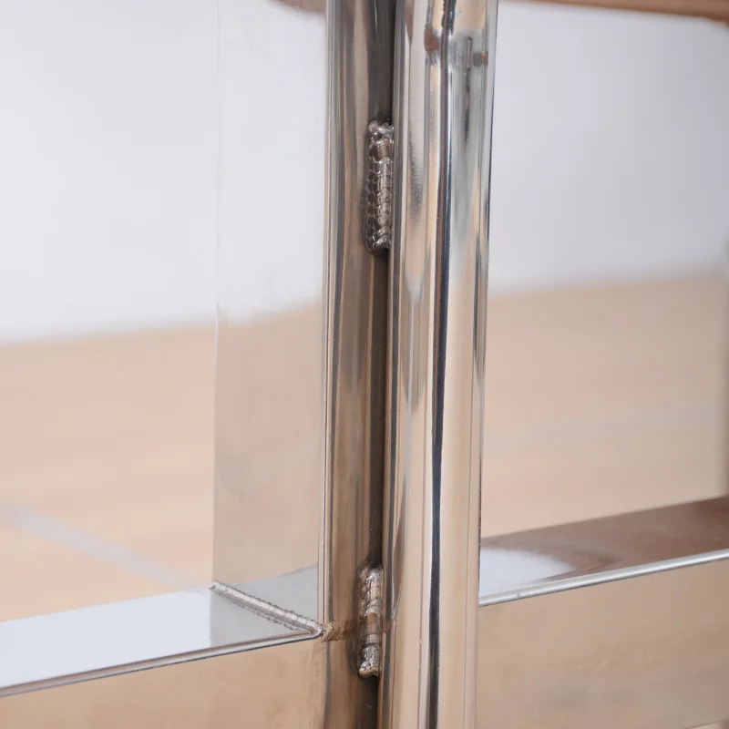 Strength factory four person school fast food canteen restaurant stainless steel conjoined table and chair