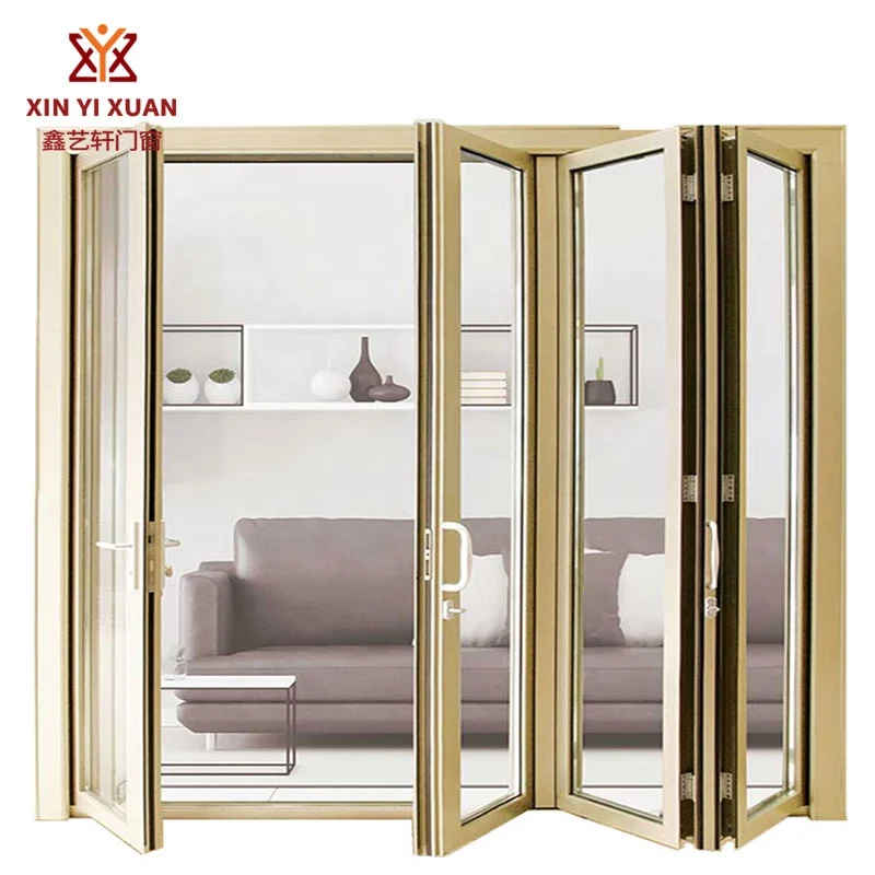 
china suppliers Modern House Design Door Insulating glass interior soundproof door panel aluminum folding door 