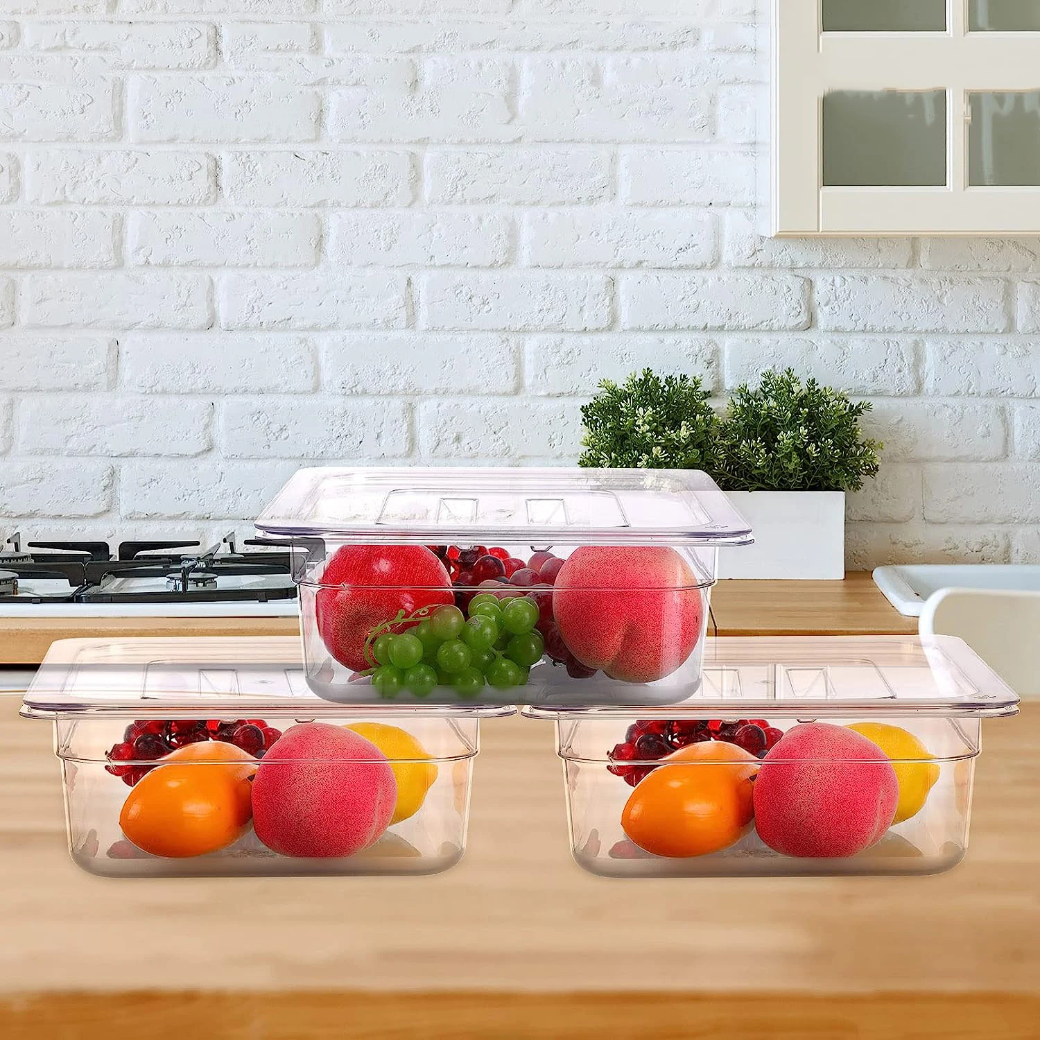 Buffet Restaurant Suppliers Plastic Food Container Gn Pan PC Gastronorm Tray Transparent Refrigerated Polycarbonate Food Pan