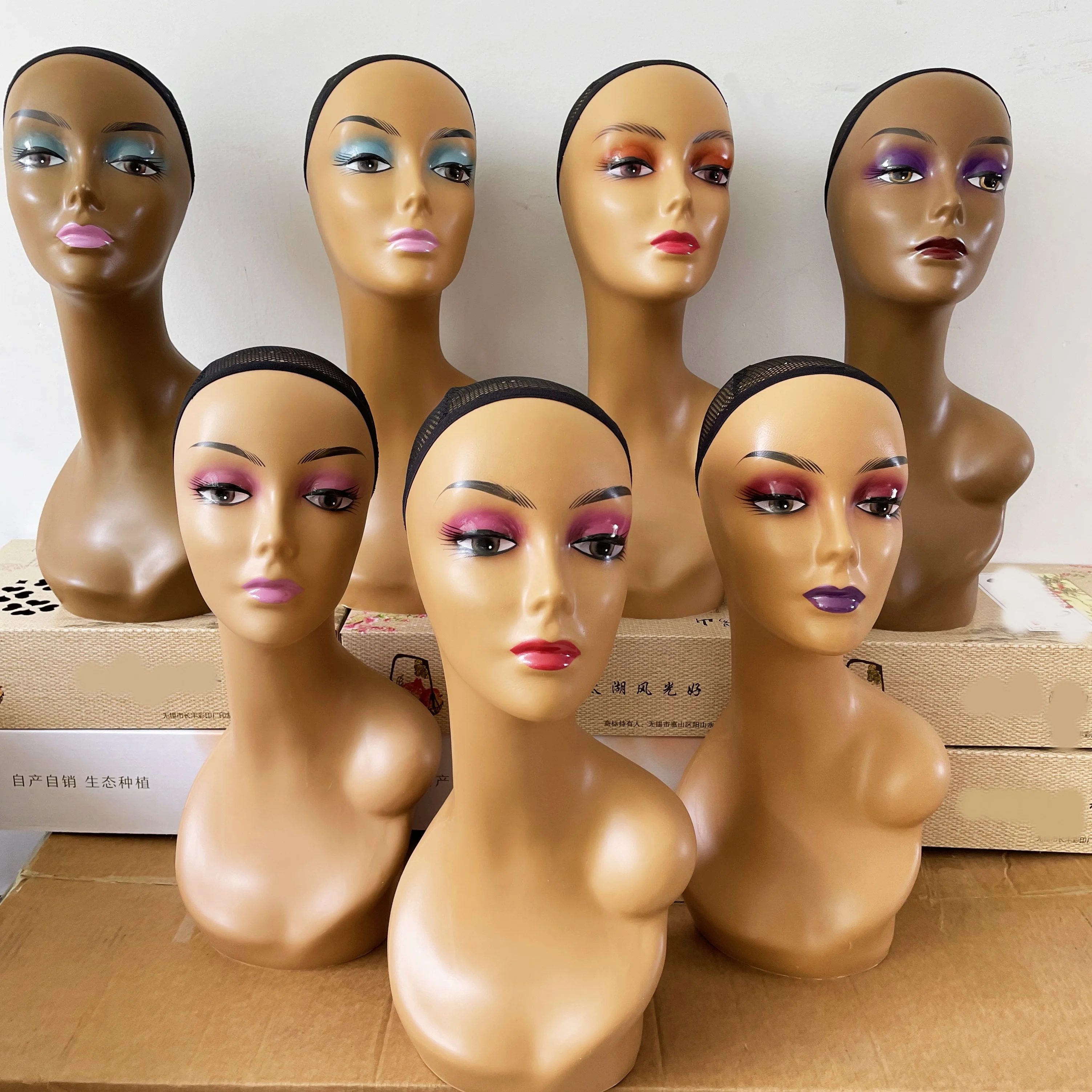 Wholesale Beautiful Tete De Makeup Realistic Face Mannequin Wig Display Dummy Female Manquin Head For Wig