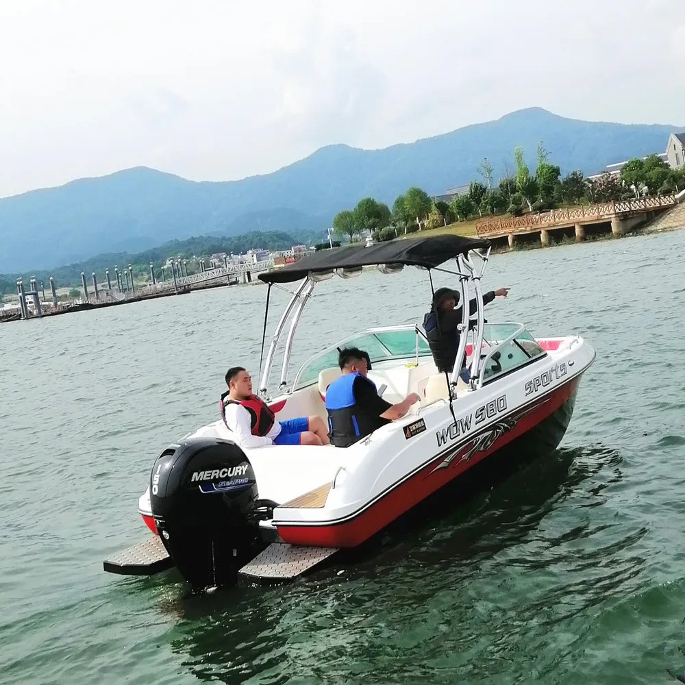 New design speed boat yacht fiberglass fishing boat with outboard engine