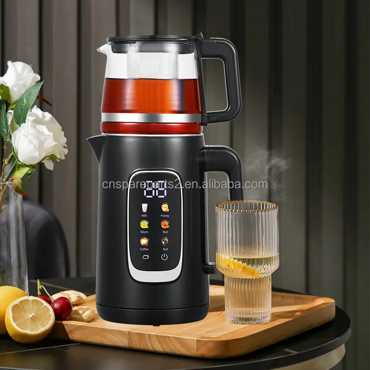 2.6L Double Layer Temperature Electronic Control Electric Kettle Cordless Digital Turkish Tea Maker With Handy Touch Control