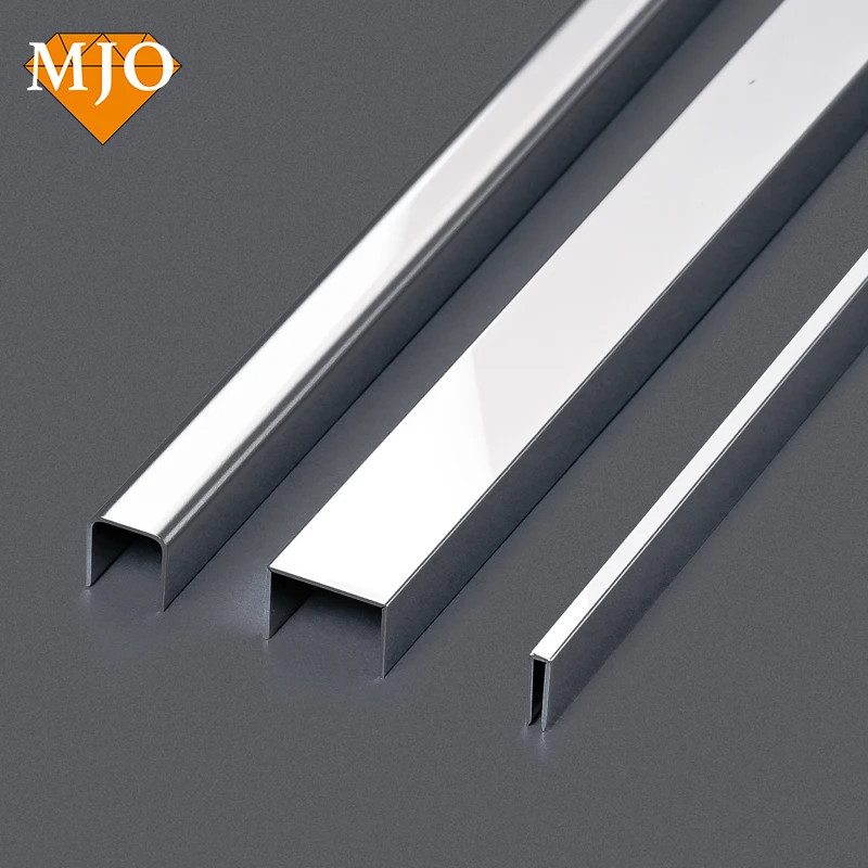 Foshan Supplier MJO Wholesale Metal Tile Profiles U Shape High Quality Stainless Steel Tile Trim For Building Wall Decoration