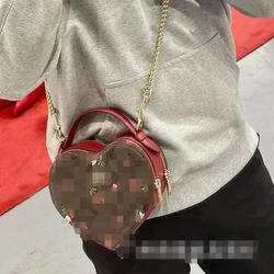 2023 Olei new Heart care bag cherry print single shoulder crossbody bag heart-shaped box makeup bag female