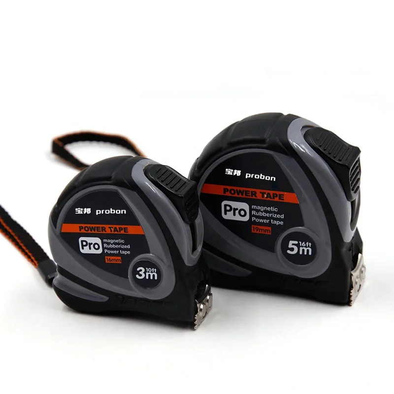 Probon 3m 5m 7.5m 10m Best Magnetic Hook Rubber Coat retractable metric Tape Measure 25ft