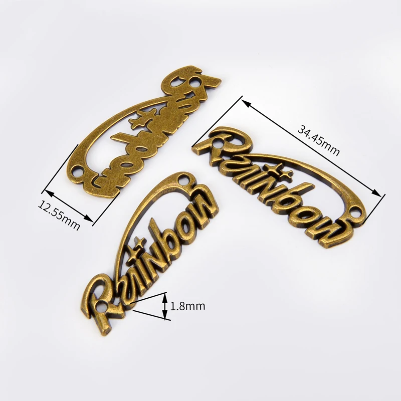 Custom Garment Hardware Gold Engraved Metal Tag With Name Brand Logo Tags Metal Clothing Labels For Clothing