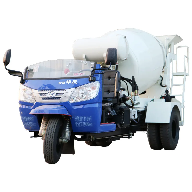 Mini concrete mixer 3m3 diesel engine tricycle truck concrete mixing machine