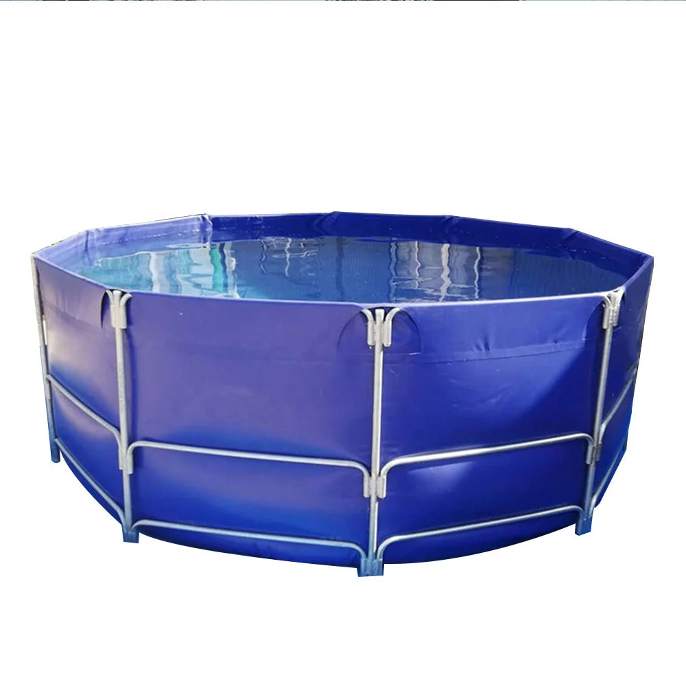 Factory Custom Durable Foldable Square Tarpaulin Biofloc Aquaculture Pvc Ras Pool Folding Tilapia Fish Farming Tank