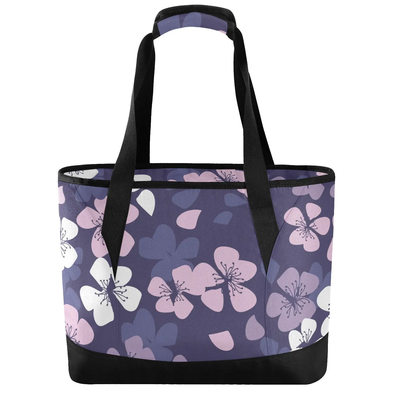 Hawaiian Custom Puakenikeni Thermal Lunch Box Shoulder Bags Durable Oxford Material Insulated Cooler Lunch Tote Bag
