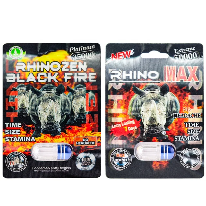 Custom Packages Male Enhancement Pills 3D Card Display Boxes Rhino 8 500K Blister Card Capsules Pill Packaging For Rhino 69