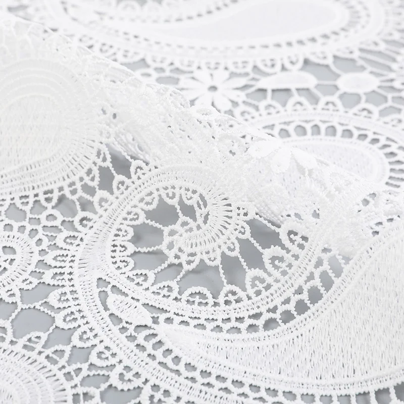 fashion white custom color pattern tulle embroidery materials lace fabric for clothes evening dress