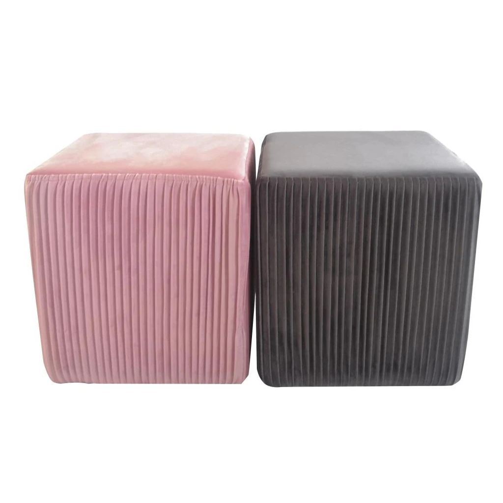 Fabric Puff Floor Foot Stools Velvet Ottomans and Pouf Square Stool Ottoman Velour Design Footstool