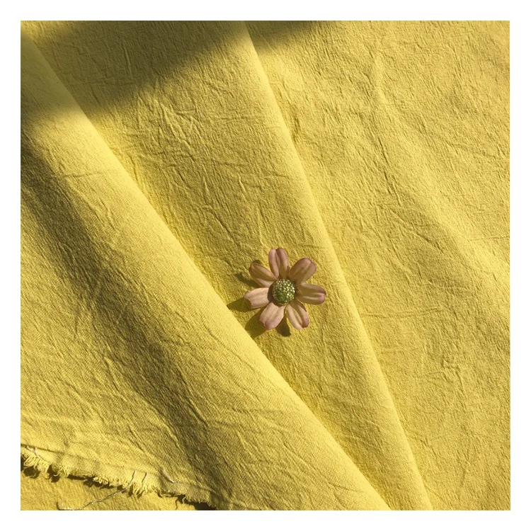 Fast delivery custom solid color clothing sand washed shirt fabric 100% cotton for garment