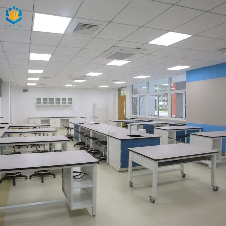 Custom full steel lab bench lab chemical furniture school work benches for sale