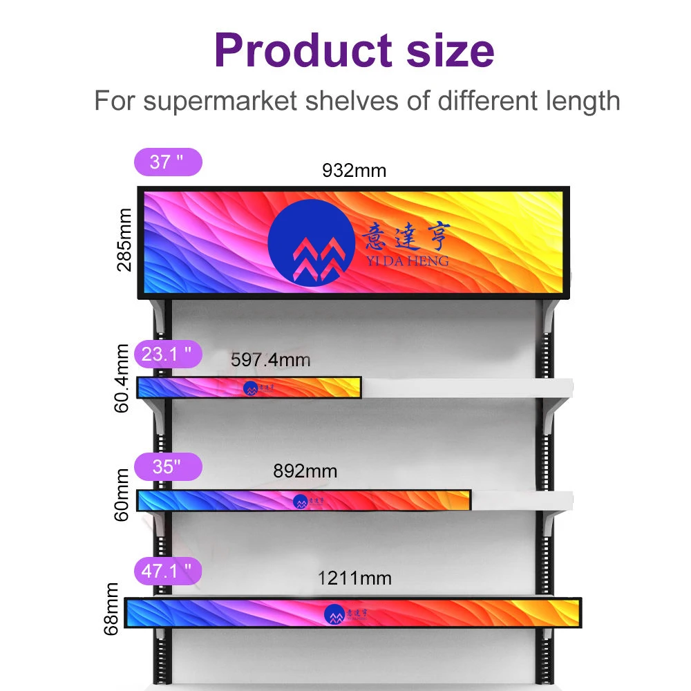 High Brightness OEM LCD Bar Display Bus Shopping Malls Markets Android System 4k Resolution SDK Commercial Bus OLED Display