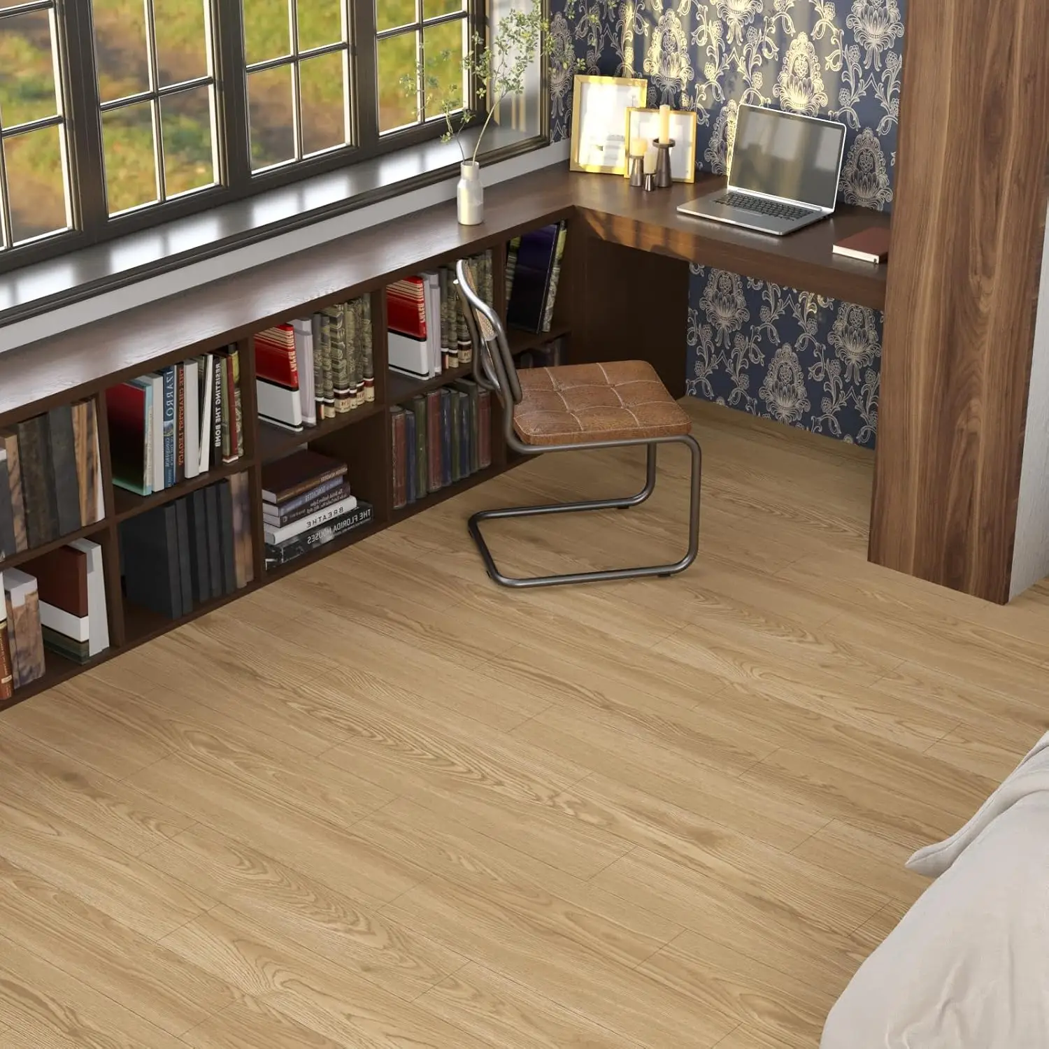 2 мм ПВХ напольное покрытие домашний коммерческий деревянный виниловый настил для Кабинета